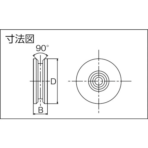 ダイケン ステンレス製重量戸車用車 車径Φ80 DS-80V