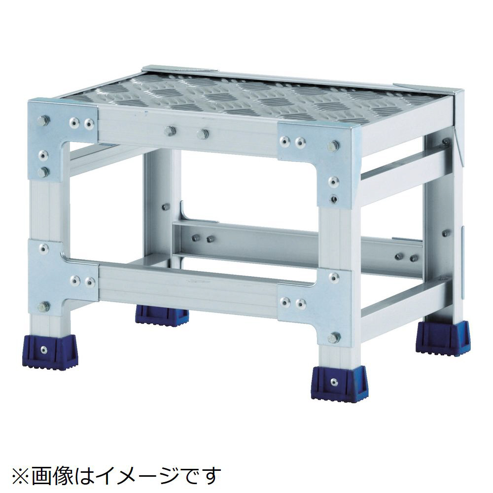 アルインコ 作業台（天板縞板タイプ）１段 天板寸法５００×４００ｍｍ