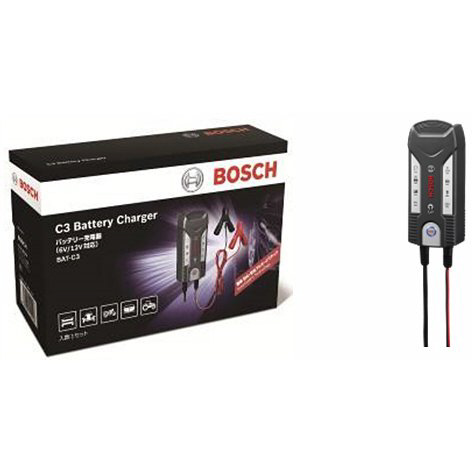 メンテナンス BOSCH C3 Battery Charger 6V/12V バッテリーチャージャー バイクメンテナンス 定格出力：6V/12V BAT-C3