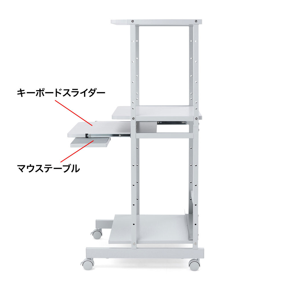 パソコンラック [W600ｘD600ｘH1265mm] ライトグレー RAC-EC15N2｜の