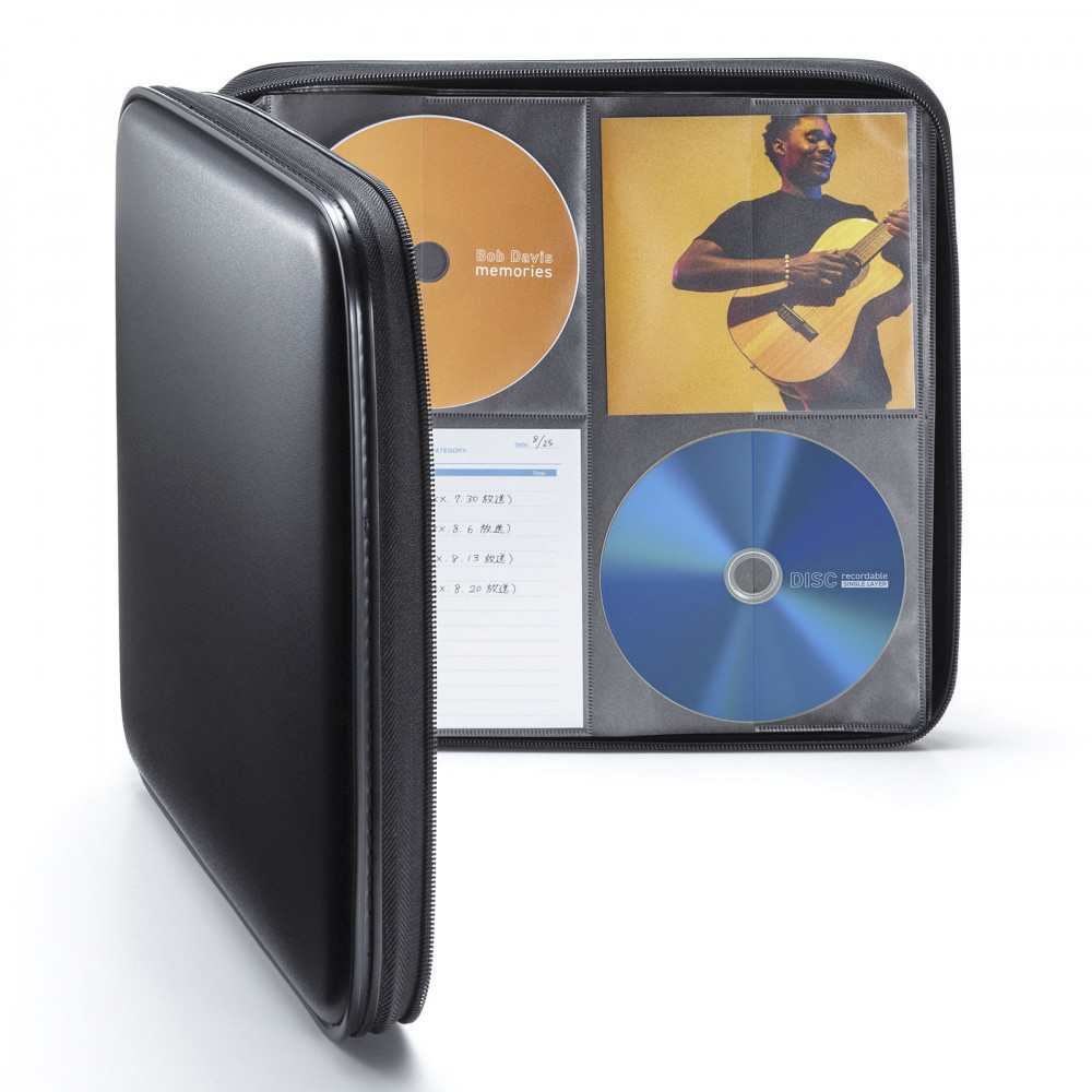サンワサプライ DVD・CDセミハードケース(160枚収納・ブラック) FCD-WL160BK