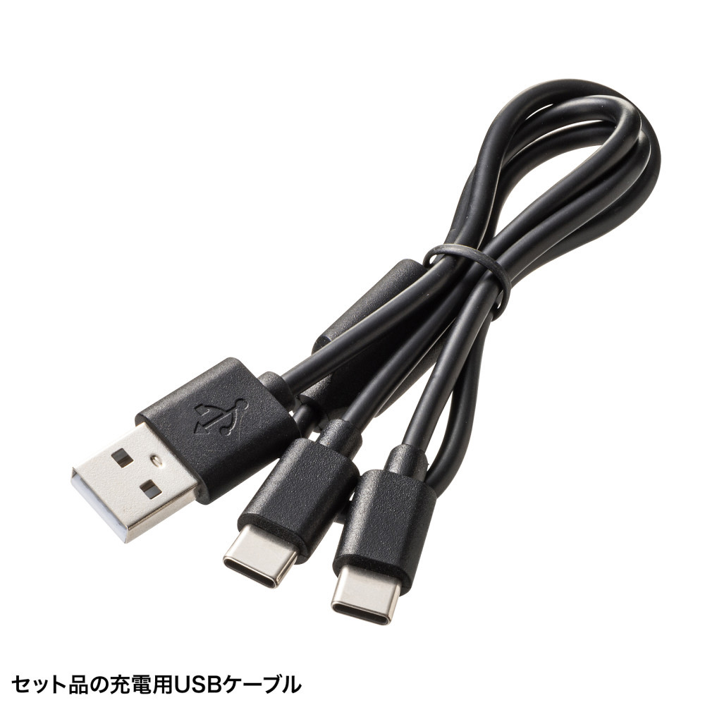 MM-MCW02 ワイヤレスマイク（マイク2台）USB-C接続レシーバー (Chrome