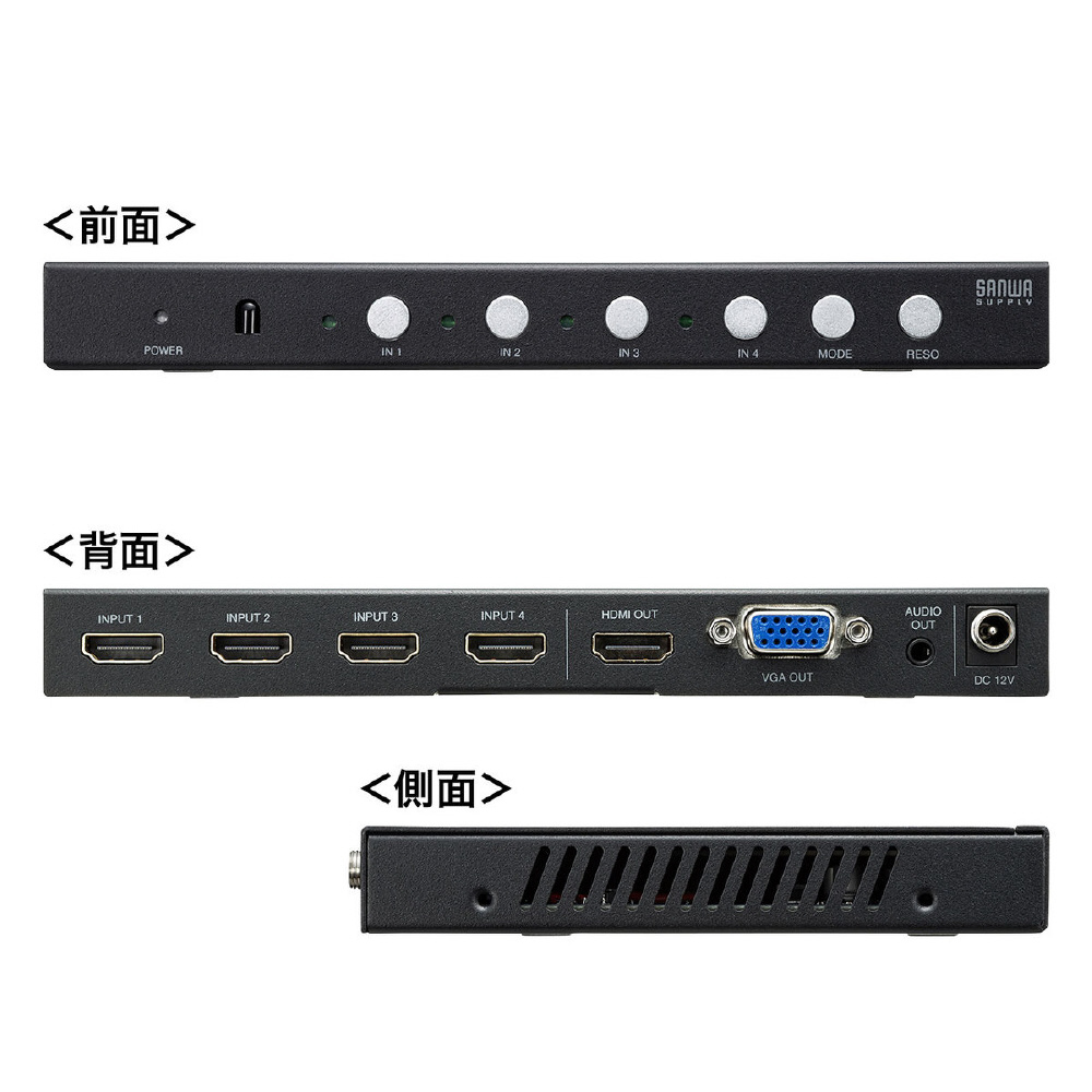MR:HDMI分配器2.0 HDMIセレクター3入力1出力 HDMI切替器4K 3D 60Hz HDCP2.2対応切り替え 高解像度 自動手動切替機能搭載 リモコン付き Switch、PS4 Pro、PS3、Xbox、Fire TV、ラップトップ、Apple TV、DVDプレーヤーなど対応