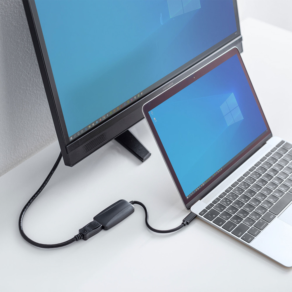 映像変換アダプタ [USB-C オス→メス DisplayPort] ブラック AD