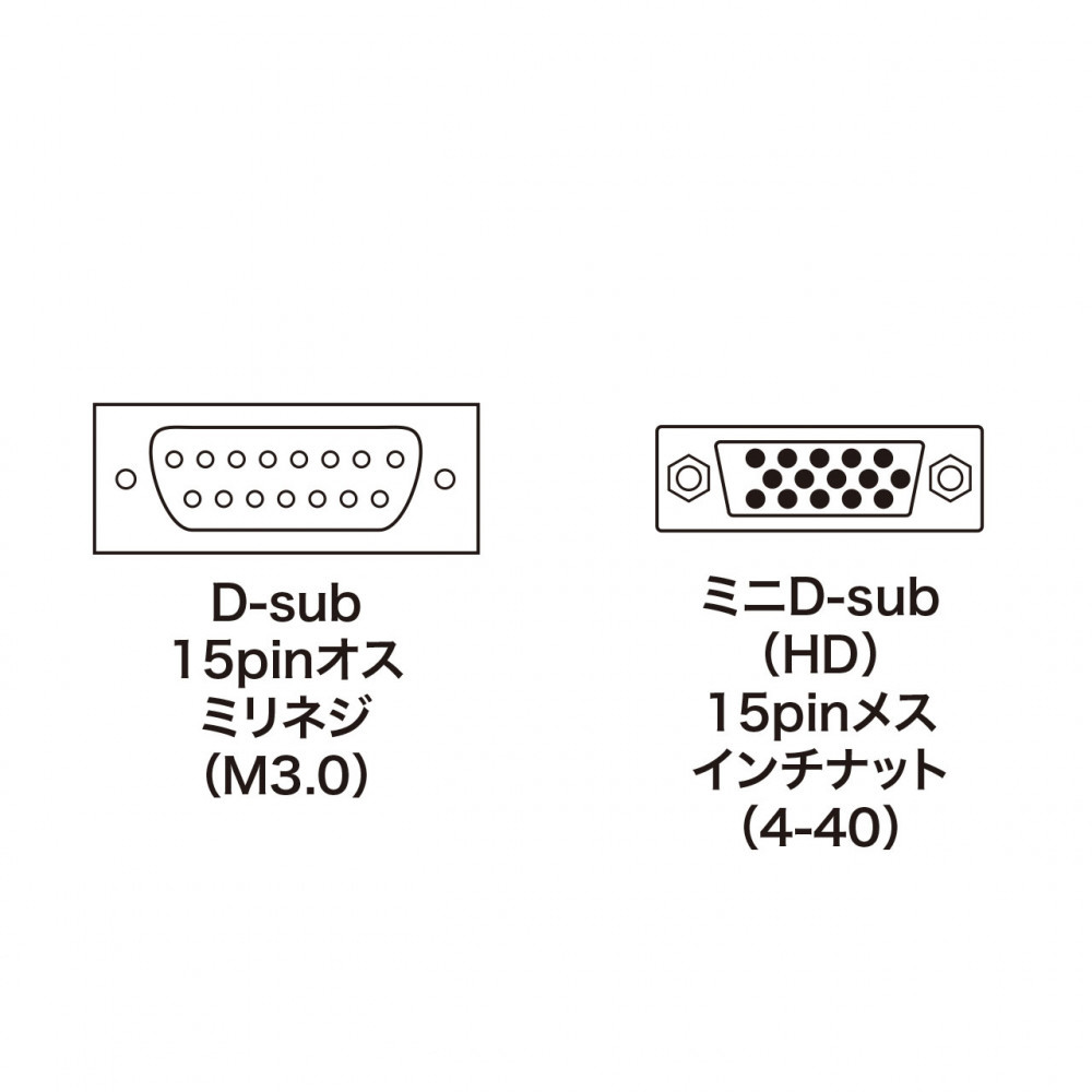 AD-D15NEK VGA変換アダプタ [D-sub15pin オス→メス ミニD-sub(HD)15pin]