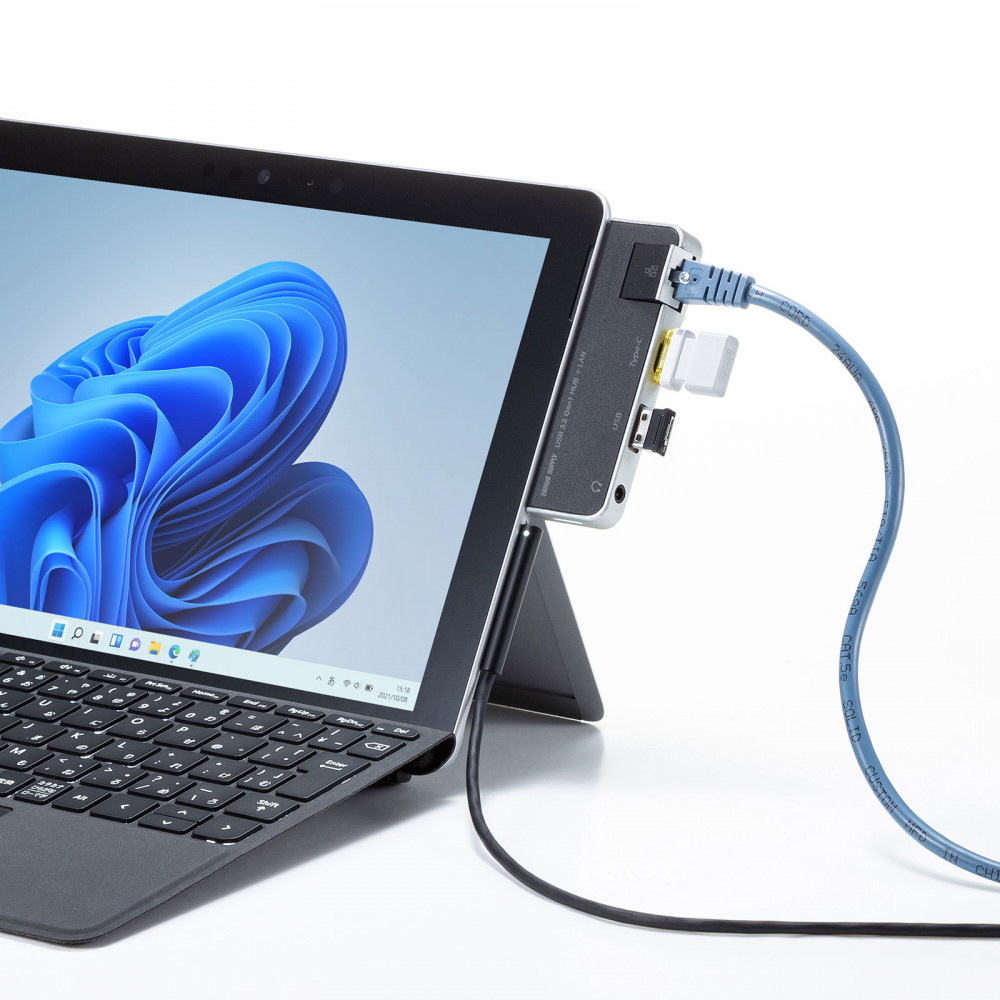 Surface Go3 /Go2 /Go用［USB-C / φ3.5mm オス→メス LAN / φ3.5mm