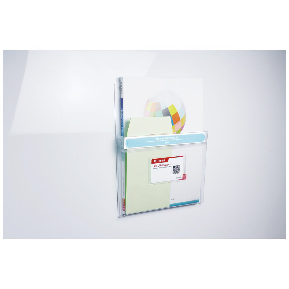 (まとめ) ソニック ソフトマグネットポケット A4 MP-358-W 1個 〔×10セット〕 マグネット ポケット 文具 おしゃれ おすすめ 磁石 くっつく