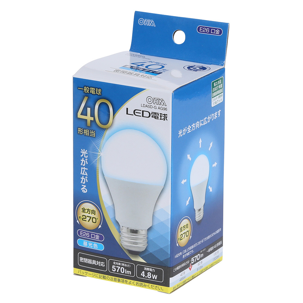 LED電球 E26 40形相当 昼光色 LDA5D-GAG96 ［E26 /一般電球形 /40W相当 /昼光色 /1個  /全方向タイプ］｜の通販はソフマップ[sofmap]