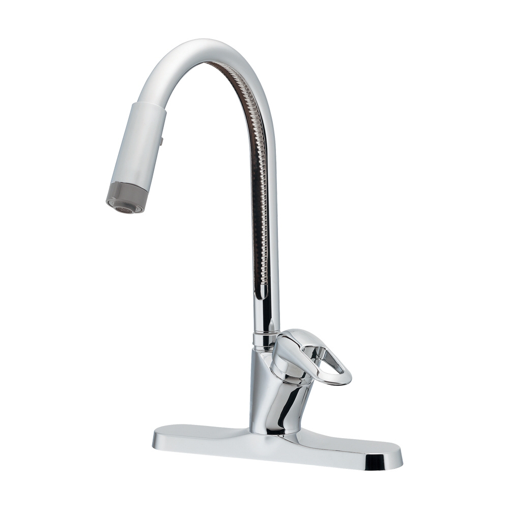 シングルシャワー　混合水栓 シングルレバー混合水栓（ツーホール）シャワー付 116-106 ［ワン