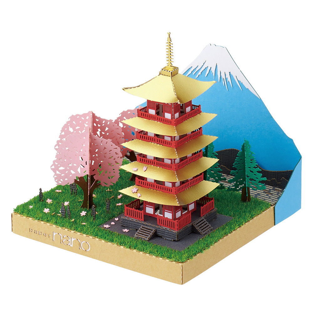 ペーパーナノ PN-144 富士の見える五重塔と桜