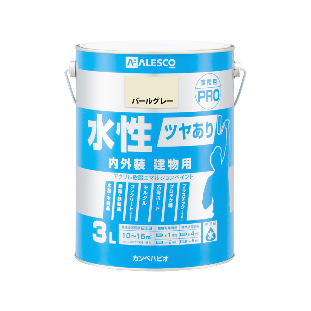 カンペハピオ 水性シリコン外かべ用 ミルキーホワイト 3L 5缶セット - 2