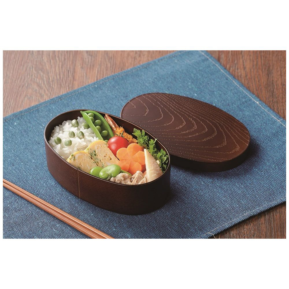 曲げわっぱ風 弁当箱小判型 茶 TW-07 [食洗機対応/電子レンジ 曲げわっぱ風 弁当箱小判型 茶 TW-07 [食洗機対応/電子レンジ