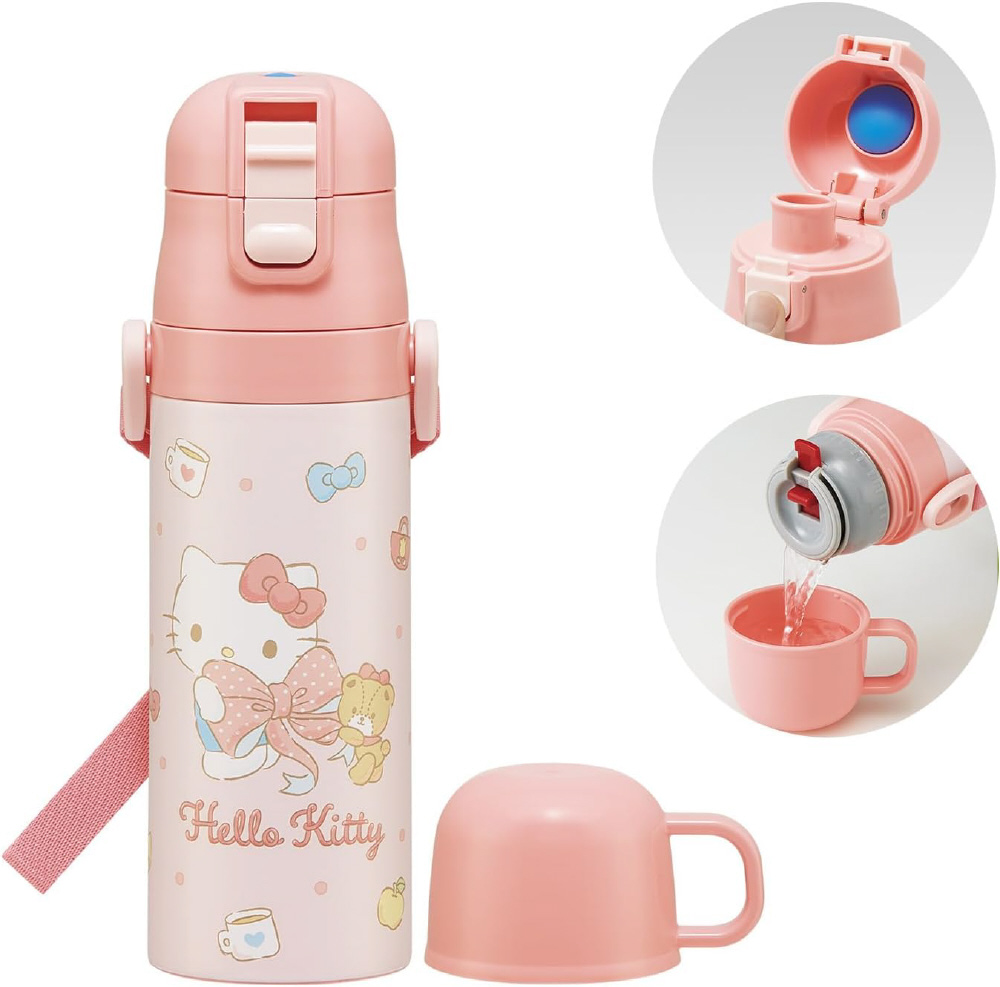 超軽量2WAYステンレスボトル470/430ml ハローキティ/ビックリボン