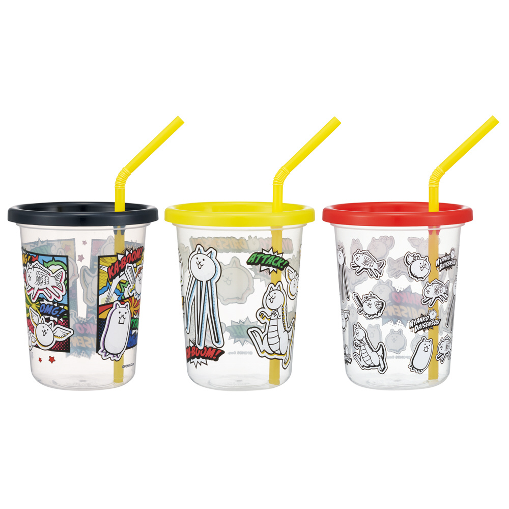 にゃんこ大戦争26 ストロー付プラスチックタンブラー320ml 3個