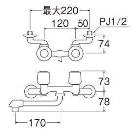 ツーバルブ 壁付き2穴 混合栓 K11D-LH-13｜の通販はソフマップ[sofmap]