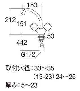 ツーバルブワンホール混合栓 K811KLh1323｜の通販はソフマップ[sofmap]