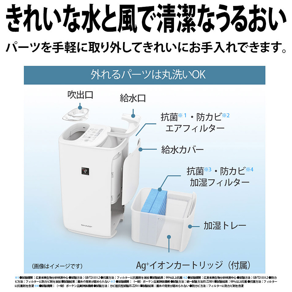 SHARP HV-J55-W プラズマクラスター 加熱気化式加湿器ハイブリッド式-