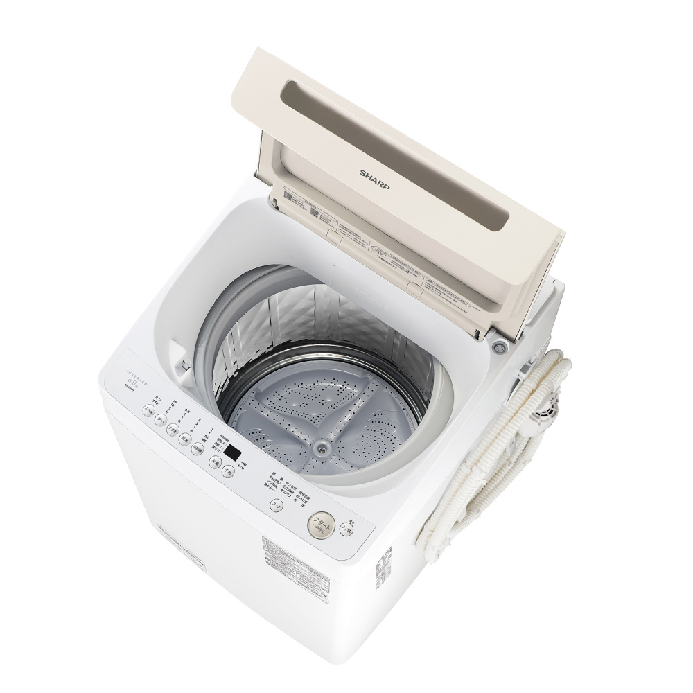 洗濯機 SHARP 穴なし 風乾燥 8.0kg ESGV-8 - 大阪府の家具