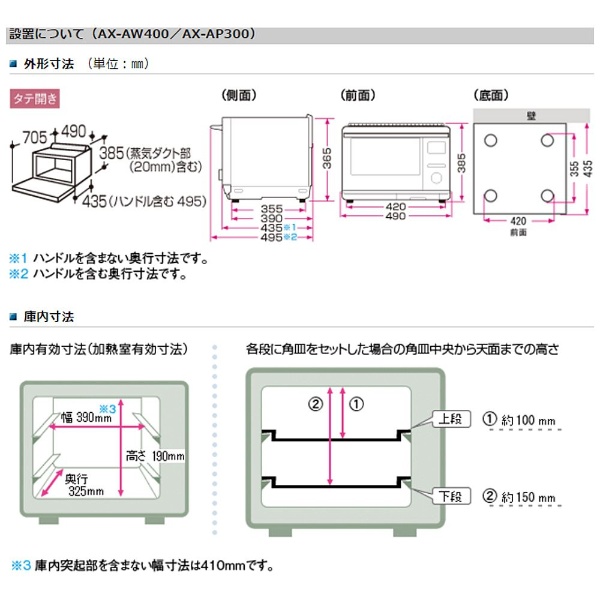 ウォーターオーブンレンジ HEALSIO(ヘルシオ) レッド系 AX-AW400-R