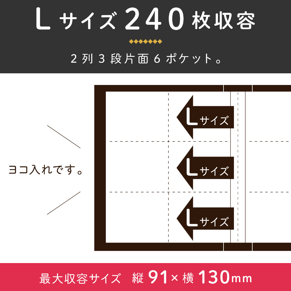 フォトアルバム Lサイズ 240枚 ブラック セキセイ KP-126-60