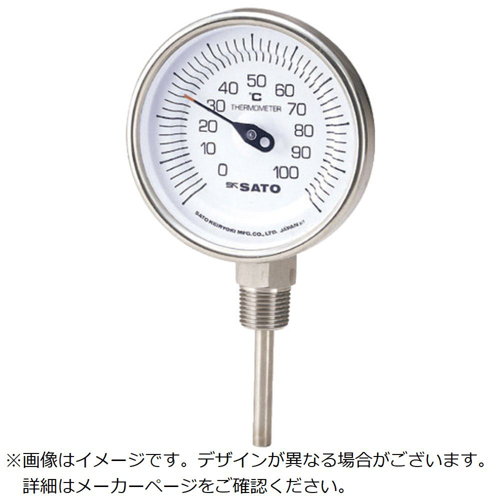 佐藤　バイメタル式温度計BM－S－90S　0～150℃200L（2030－66） BMS90S12