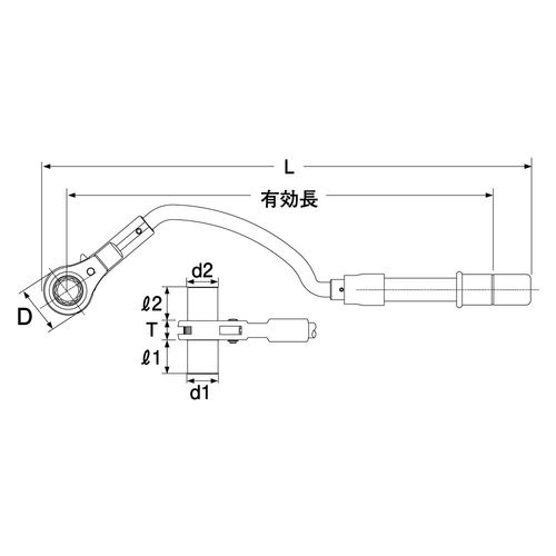 RM-24LYNT 水道本管用弓形トルクレンチ(単能型) 24mm RM-24LYNT｜の