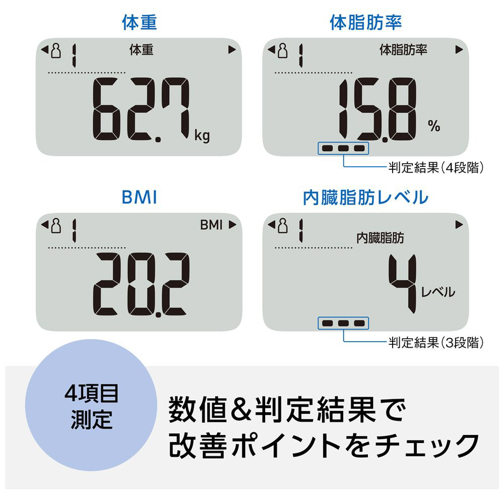 体重体組成計（両足測定タイプ） カラダスキャン ホワイト HBF-235-JW