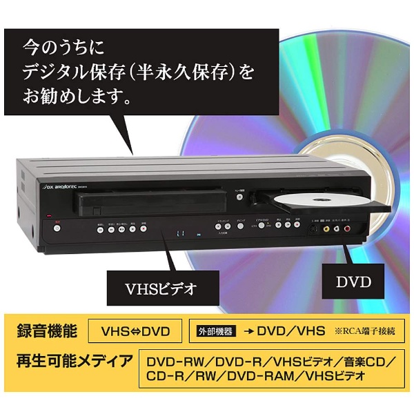 ビデオ一体型DVDレコーダー　DVC2015 VHSビデオ一体型DVDレコーダー DVC2015|DXブロードテック
