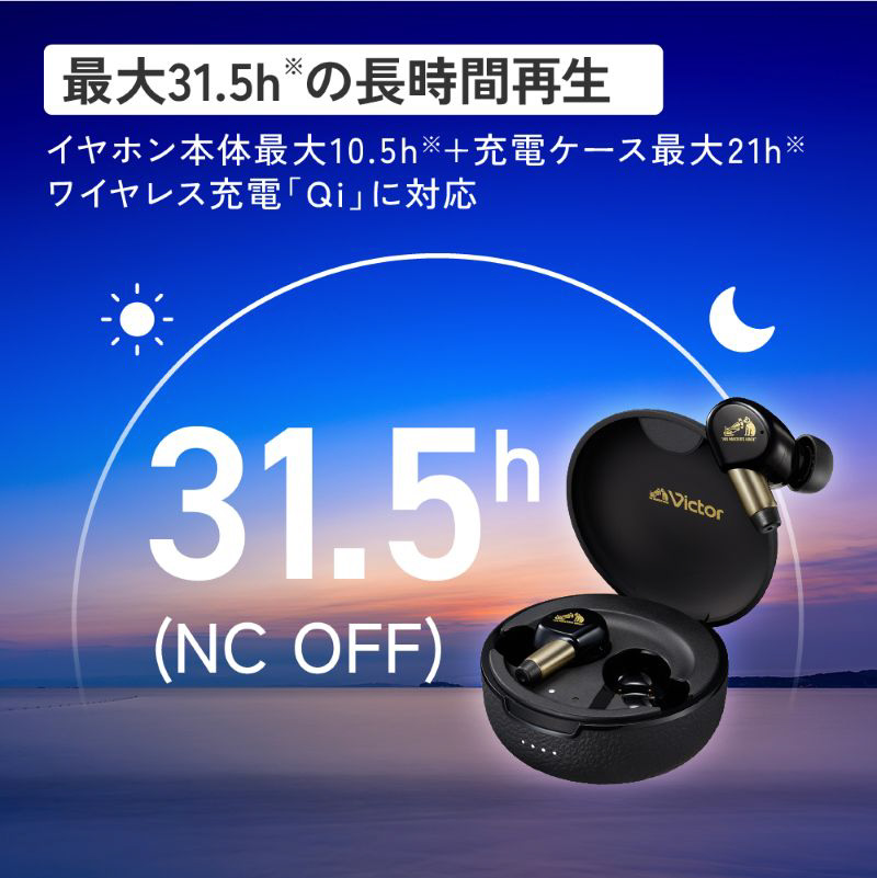 完全ワイヤレスイヤホン WOOD master サンバーストブラウン HA-FW5000T