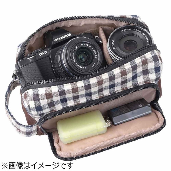 ミラーレス一眼カメラポーチ ヌーボー ナタリーm ネイビーブラウン E 3490 の通販はソフマップ Sofmap