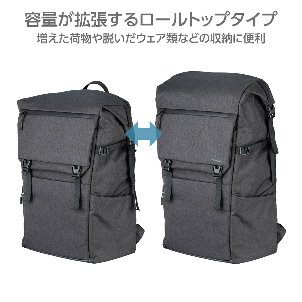 プラスシェル シティ ロールトップバックパック 26 G05 ブラック SP