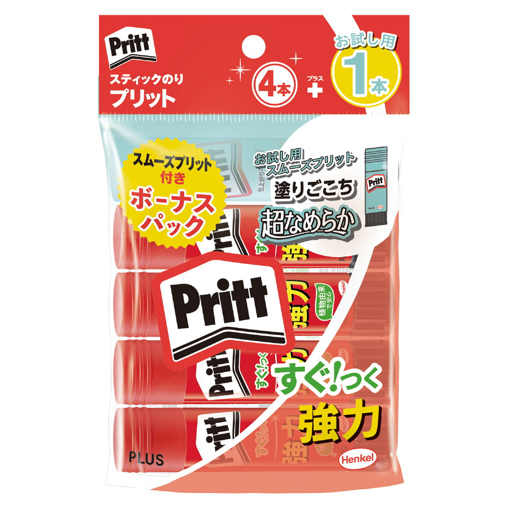 プラス(PLUS) スティックのり Pritt（プリット） スムーズプリット