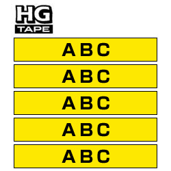 HGeテープ (ラミネートテープ) HGe-651V 黄 ［黒文字 /24mm幅］｜の