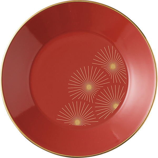 「華日和」 取り皿 銘々皿 小皿プレート 直径13.5cm 和傘 赤