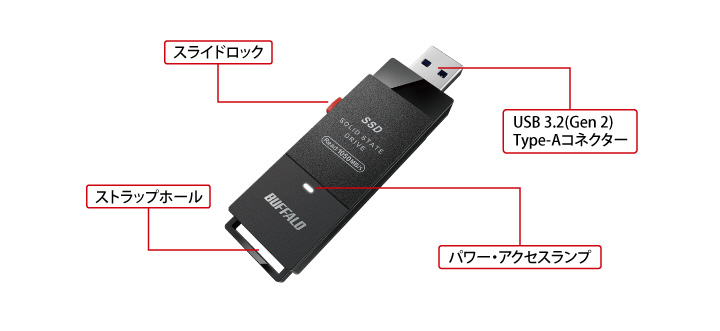 SSD-SCH500U3-BA 外付けSSD USB-C＋USB-A接続 PC・TV両対応、PS5対応