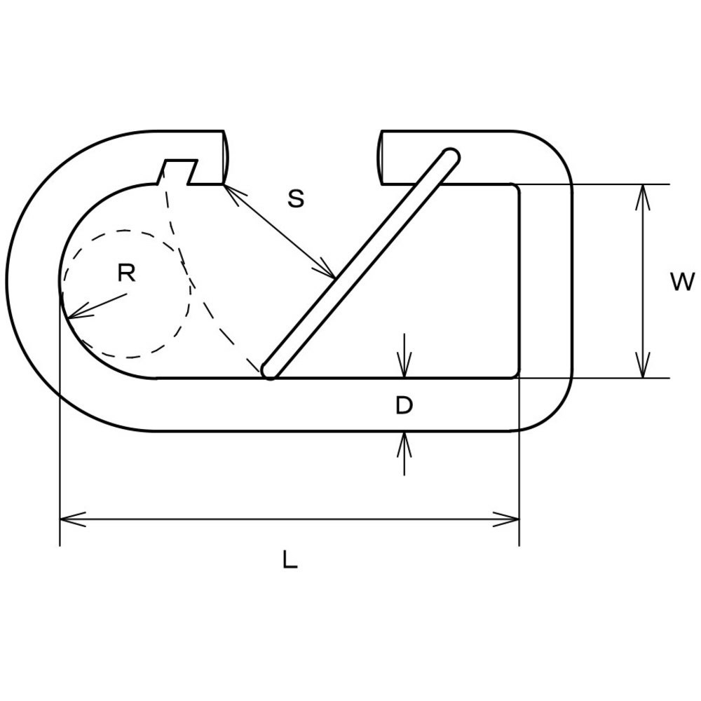 水本　ステンレス　O型フック（ベルト用）　線径4mm長さ30mm MO-4V