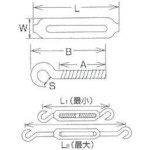 水本 ステンレス 枠式ターンバックル（フック＆フック） 捻子径M20 TB