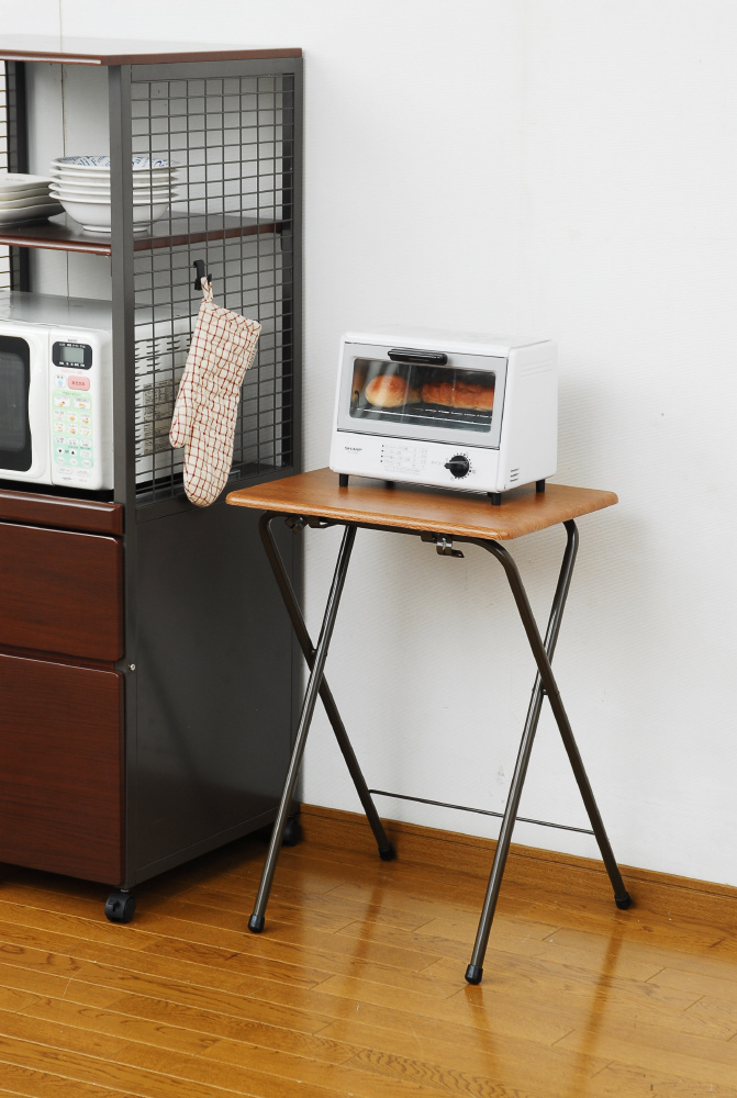 折りたたみ式 ダークブラウンテーブル 折りたたみ式テーブル 80×80cm