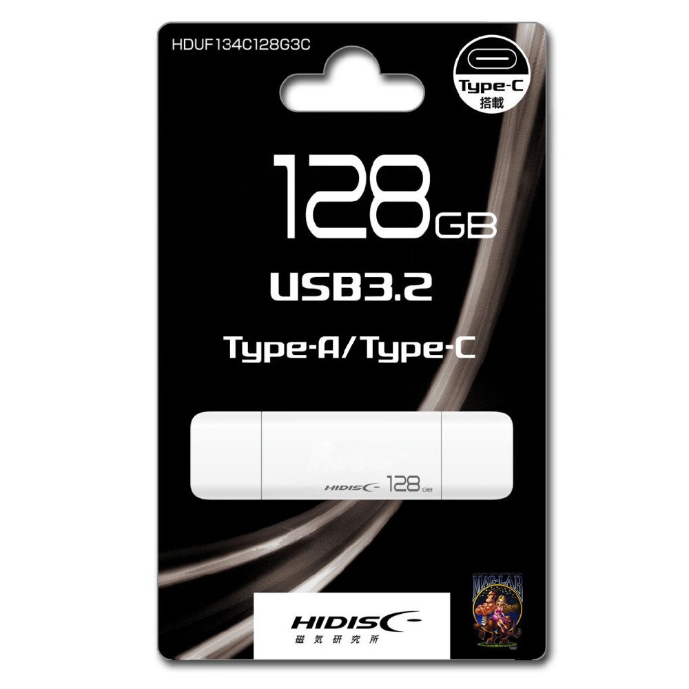 HDUF134C128G3C USBメモリ ホワイト [128GB /USB3.2 /USB TypeA＋USB