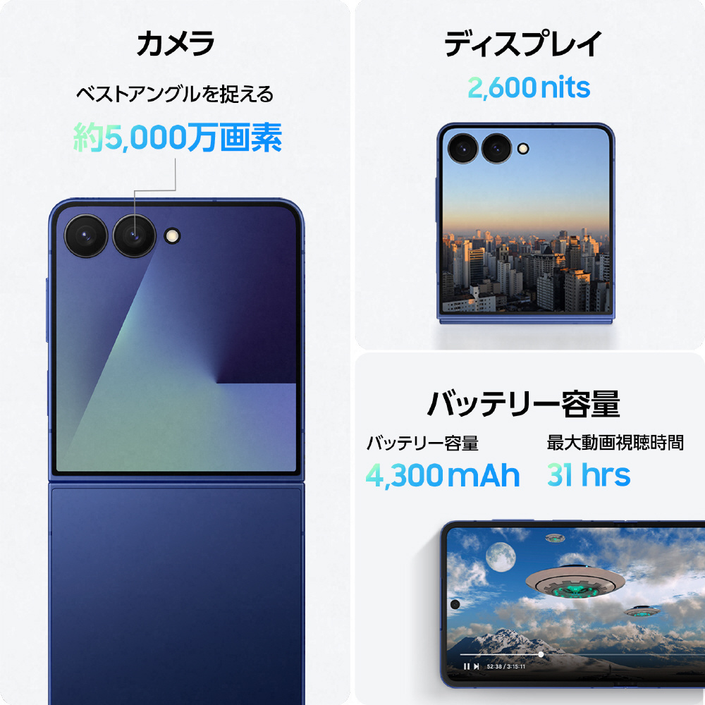 SIMフリー】Galaxy Z Flip7 256GB Jetblack SM-F766QZKASJP｜の