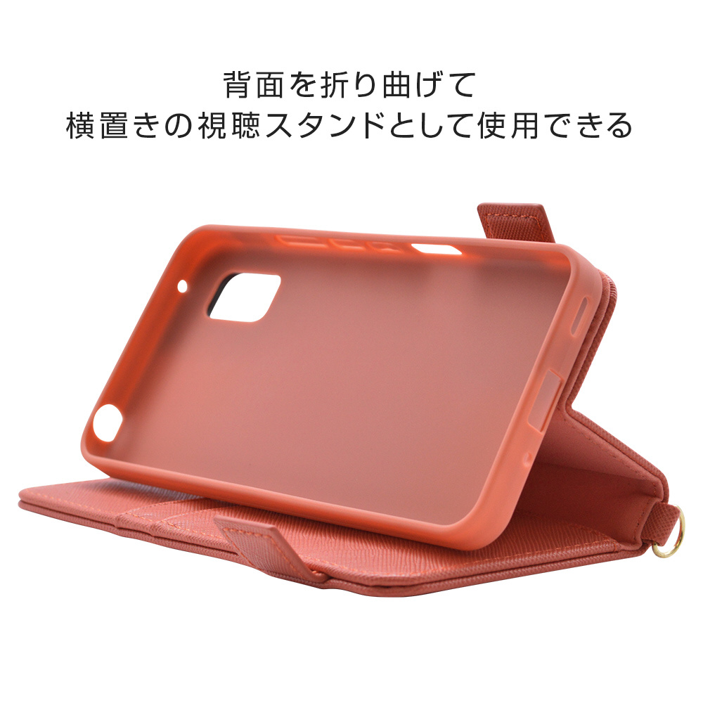 AQUOS wish2(SH-51C)/AQUOS wish(SHG06/A104SH)アクオスウィッシュ 手帳型ケース+ハンドストラップ ケース  カバー 手帳型 耐衝撃吸収 カード入れ おしゃれ スタンド機能 シンプル 大人 ピンク 6738AQOWBO