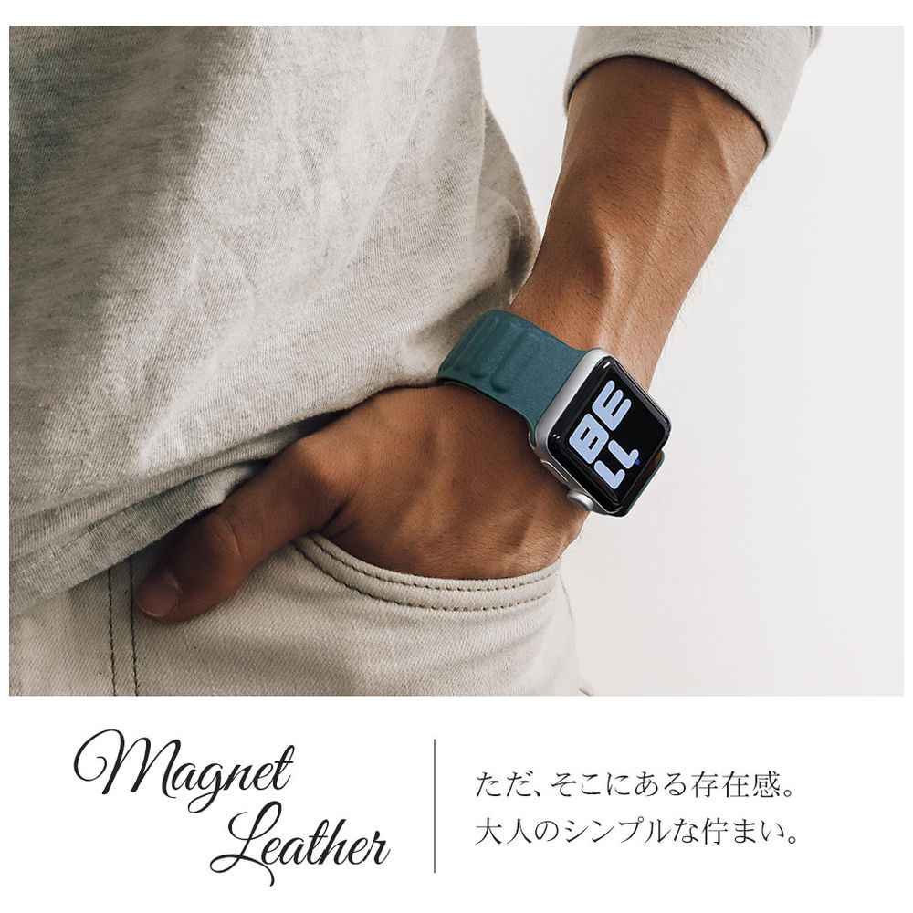 Apple Watch 38 40 41mm レザーバンド グリーン