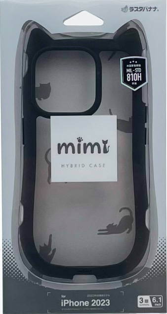 iPhone 15 Pro 猫耳ケース mimi TPU×PC ブラック｜の通販は