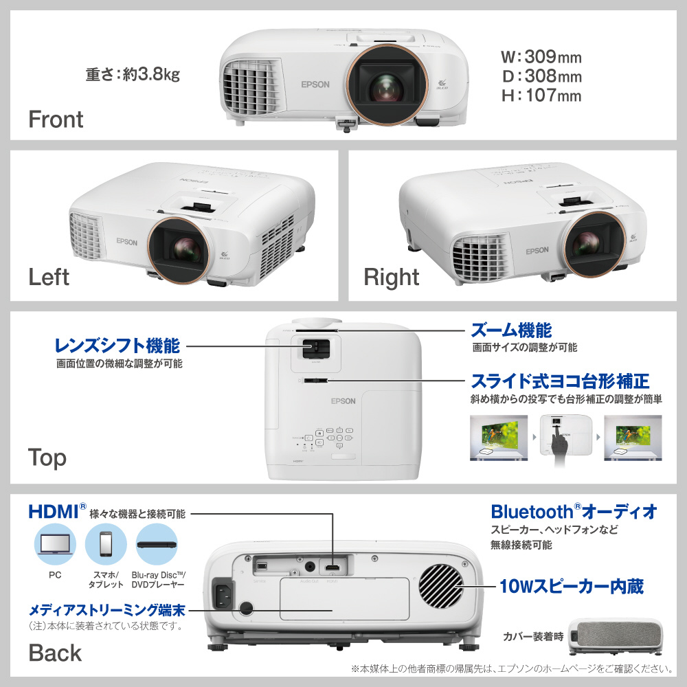 ホームプロジェクター Android TV端末同梱 dreamio(ドリーミオ) EH