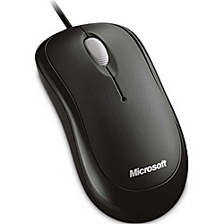 有線光学式マウス［USB］　Microsoft Basic Optical Mouse（3ボタン・セサミブラック/簡易パッケージモデル）　 4YH-00003