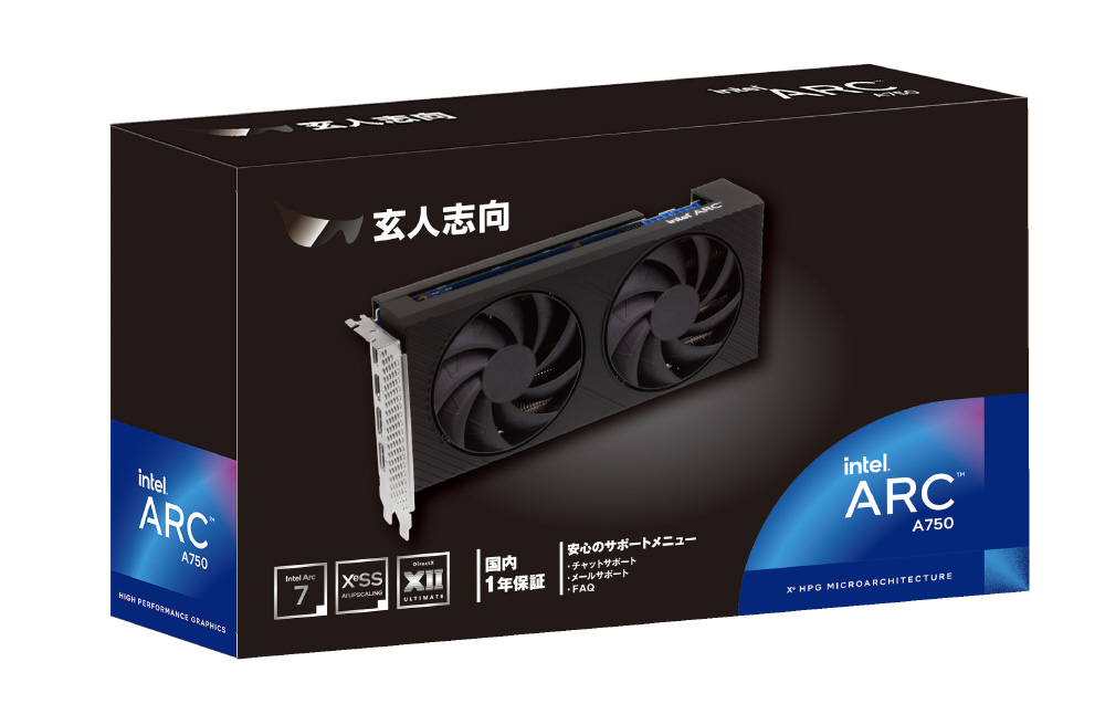 玄人志向 Intel Arc A750 グラフィックボード - PCパーツ