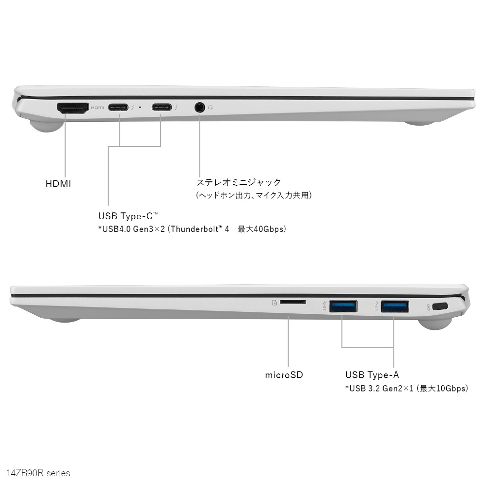 ノートパソコン LG gram スノーホワイト 14ZB90R-MR54J1 ［14.0型