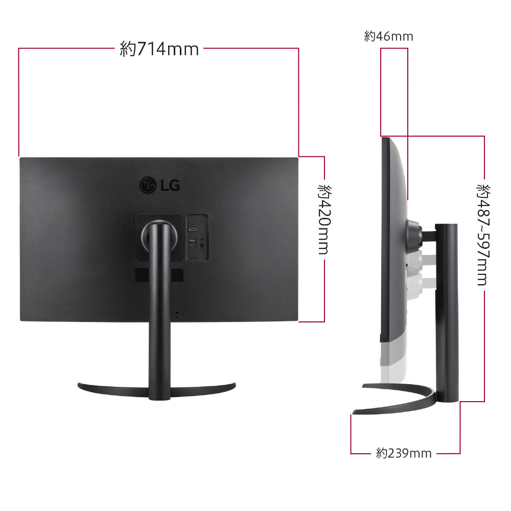 PCモニター LG UHD Monitor 4K 32UR550K-B ［31.5型 /4K(3840