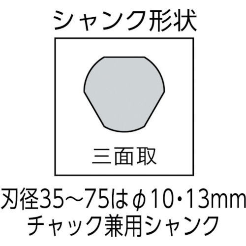 超硬ホールソー メタコアトリプル（ツバ無し）35mm MCTR35TN｜の