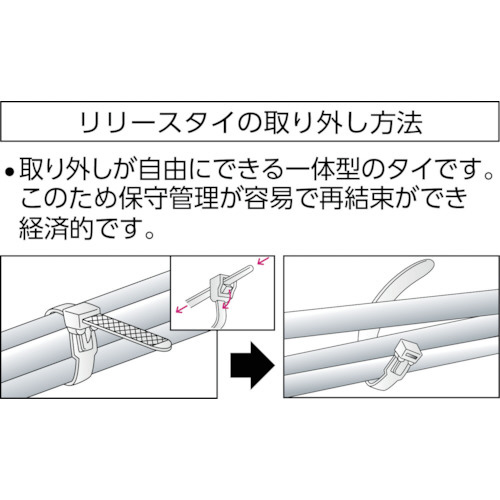 リリースタイ幅12．8mmX長さ407mm最大結束φ116耐候性 TRRCV405W